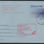 Singapore - Melbourne Flugpost Brief Lufthansa LH 692 mit attr. Abbildung