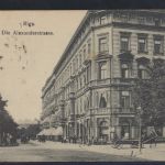Foto Ansichtskarte Riga Lettland Alexanderstrasse Feldpost Pferdefuhrwerk