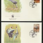 Vögel WWF u.a. 4 FDC Korea Kraniche sowie einmal Bahamas Tiere