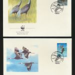 Vögel WWF u.a. 4 FDC Korea Kraniche sowie einmal Bahamas Tiere