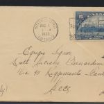 Flugpost air mail Brief Canada EF UPU 5c Stratford Ontario nach Lecce Italien
