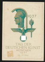 Deutsches Reich Propagnda Karte mit EF 648 Blockeinzelmarke SST München Tag der