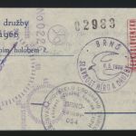 Flugpost air mail Tschechoslowakei Adresszettel 60 h. mit SST Brno Venkov