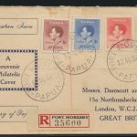 Papua R Brief Port Moresby registired cover with King Georg