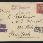 USA Flugpost Brief 20 cent New York mit 9 Stempeln sehr speziell