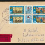 DDR Zusammendruck Eilboten Brief + Eisenbahn Jena nach Glinde Schleswig-Holstein