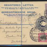 Südafrika Ganzsache 4p King Georg + ZuF nach Berlin Africa postal stationery