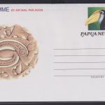Papua Neuguinea New Guinea Ganzsache Aerogramm Vögel Birds Tiere Nashornvogel