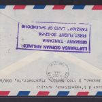 Flugpost airmail Brief Eröffnungsflug LH 736 Destination Dar es Salaam ab Frank-