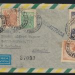 Brasilien R Luftpost Brief Wiesbaden 774 Flug Santos Dumont um den Eifelturm