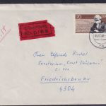 Bahnpost DDR Eilbrief 2787 EF 70 Pfg Marx Berlin BPA n Friedrichsbrunn via Halle