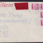 Bahnpost DDR Eilbrief MEF 20 Pfg. ab Niederlehme Königs Wusterhausen n Berlin