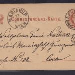 Österreich Ganzsache 2 Kr K1 Neubau Siebensterngasse Wien nach Mariahilf Kaiser