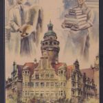Besetzung Gemeinschaft Anlaßkarte Künstler Ansichtskarte Leipzig Friedensmesse