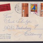 DDR Eilboten Brief Dresden nach Eschenburg Hessen Weltkommunikation 1.2.1984
