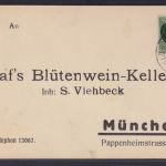 Altdeutschland Bayern Heimat Alkohol Grafs Blütenwein Kellerei München Reklame