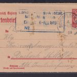 Altdeutschland Bayern Ganzsache Kartenbrief Schopfloch nach Ansbacg 4.2.1919