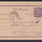 Niederländisch Indien Ganzsache 5 cent violett ab Soerakarta nach Semarang