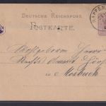 Deutsches Reich Ganzsache 5 Pfg. Ziffer Krone K1 Rappenau Heidelberg n Mosbach