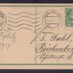 Österreich Ganzsache 5 Heller Kaiserreich Teplitz Schönau Tschechien Reichenberg