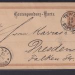 Bahnpost Österreich Kaiserreich Ganzsache K1 Teplitz Bahnhof Sudetenland Böhmen