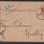 Österreich Ganzsache 2 Kreuzer braun Kaiser Franz Joseph K1 Haida Hamburg 1880