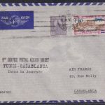 Flugpost Afrika Tunesien Luftpost Brief Tunis nach Casablanca Marokko