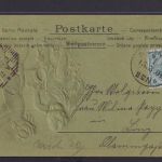 Ansichtskarte Jugendstil Art Nouveau Prägekarte Goldauflage Frühling mit Kindern