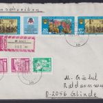 DDR Zusammendruck R Brief Jugendfestival + Bauten Jena nach Glinde