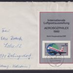 DDR R Brief EF Block 59 Luftpost Ausstellung Aerosozphilex Freiberg n Delingdorf