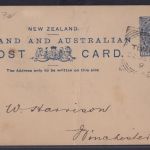 Neuseeland Ganzsache Queen Victoria 1p blau mit privatem Zudruck The Ganterburg