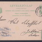 Ungarn Ganzsache GSK 5 Filler SZABADKA P.UDV Serbien nach Zittau 1900