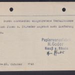 Bizone Brief Gebühr bezahlt Neuss Reklame Postkarte Goder Papierfabrik Hamburg