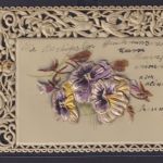 Ansichtskarte Künstlerkarte Prägekarte Blumen Ornamente Zierrand