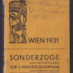 Eisenbahn Wien Österreich Sport Olympia schön gestaltetes Art Deco Fahrtenheft