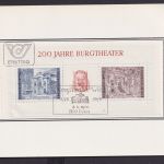 Österreich Künstler Sonderdruck 200 Jahre Burgtheater mit Block Wien 8.4.1976