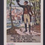 Ansichtskarte Österreich Deutsche Böhmen Künstler Sign. Soldat Lebwohl
