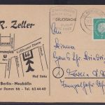Ansichtskarte Reklame Werbung R. Zeller Scheren Messer Berlin Neukoln ab Berlin