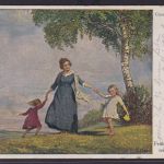 Ansichtskarte Künstlerkarte Sign. C.Max Frau Kinder Frühlingsreigen Tanz ab