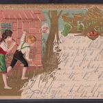 Ansichtskarte Jugendstil Märchen Künstlerkarte Prägekarte Hänsel Gretel Hexe