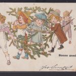 Ansichtskarte Künstlerkarte Sign. Weihnachten Kinder Tanne ab London England