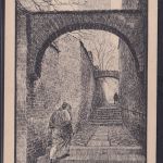 Ansichtskarte Künstlerkarte Federzeichnung Lübeck Teufelstreppe Kunstverlag