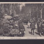 Ansichtskarte Barcelona Spanien Rambla de las Flores Blumenkorso nach Hildesheim
