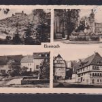 Ansichtskarte Eisenach Thüringen Wartburg Georgsbrunnen Lutherhaus Bachhaus