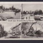 Ansichtskarte Brandenburg Havel Fluss Ansichten Strandbad Hauptstrasse Bootshaus