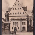 Ansichtskarte Eisleben Rathaus Luther Denkmal Lutherstadt Sachsen Anhalt nach