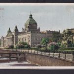 Ansichtskarte Leipzig Reichsgericht Park Fluss nach Oberpikenhain