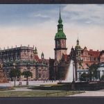 Ansichtkarte Künstlerkarte Dresden Schloss Kath. Kirche ab Sachsen nach
