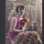 Ansichtskarte Künstlerkarte Frau Schönheit Geburtstag Blumen ab Gaithain Sachsen