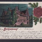 Ansichtskarte Künstlerkarte Bergedorf Schloss Mondscheinlitho Stadtwappen Siegel